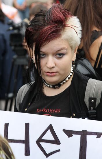 Young people protest