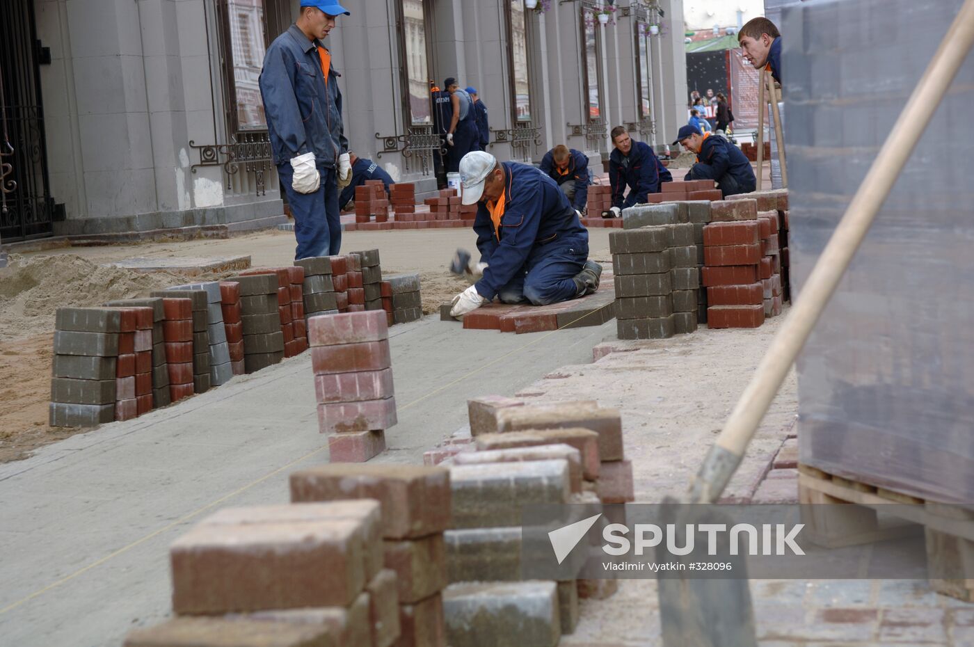 Renovation of Arbat Street pavement,