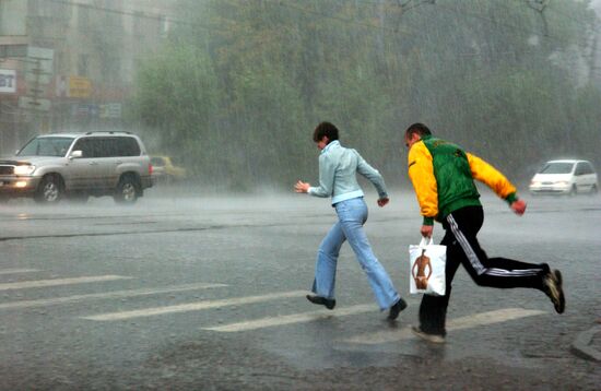 Heavy rain in Chelyabinsk