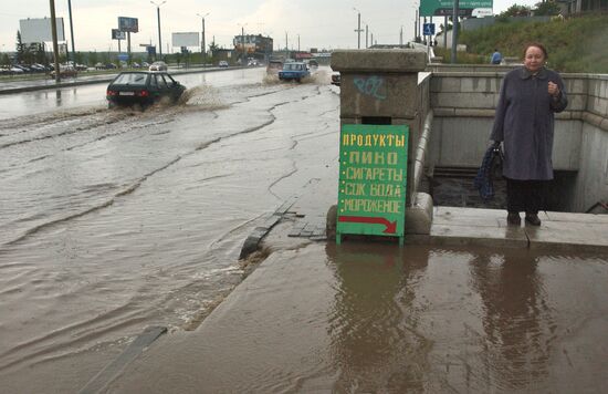 Heavy rain in Chelyabinsk