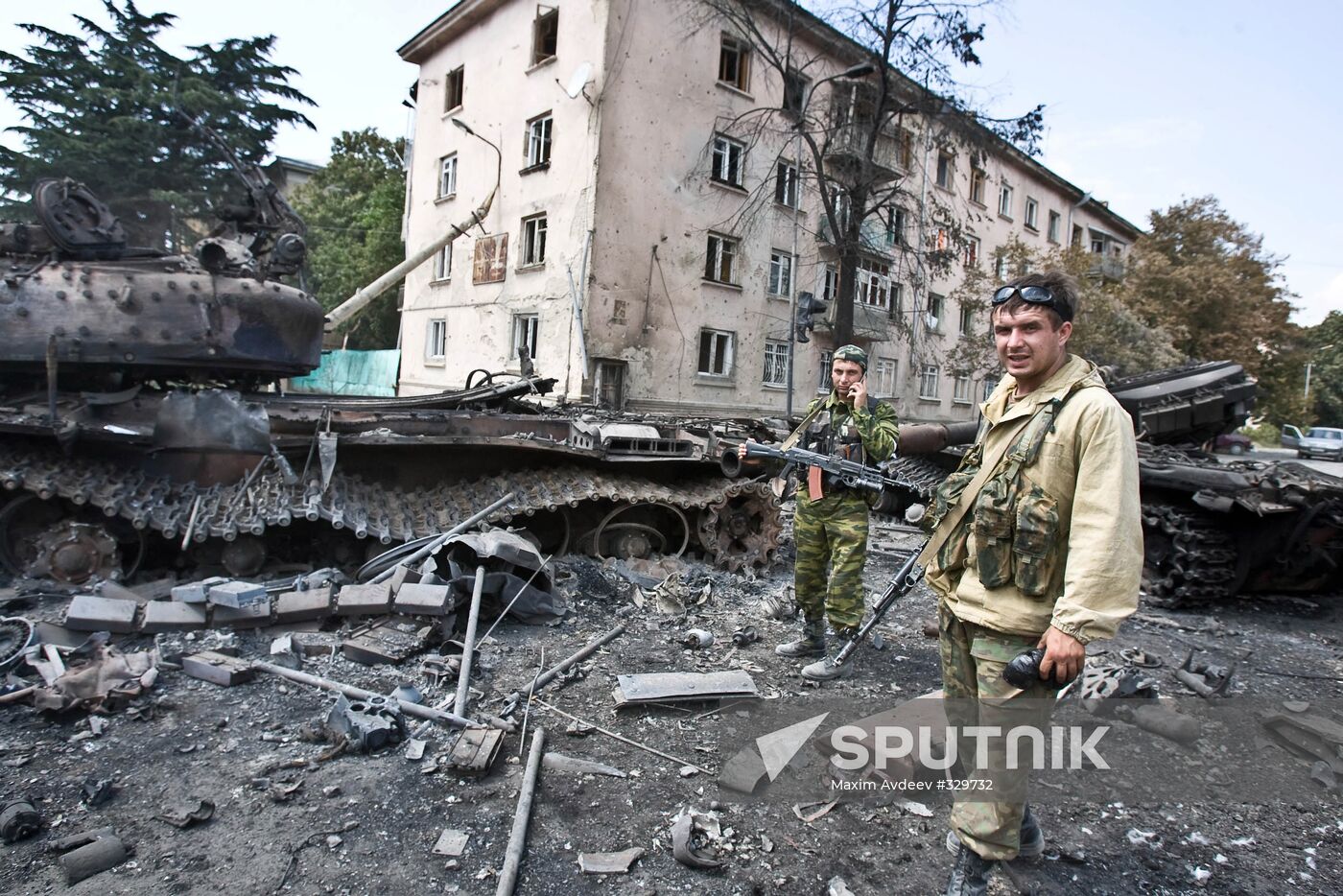 The devastated city of Tskhinvali