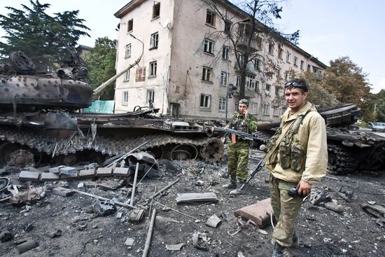 The devastated city of Tskhinvali