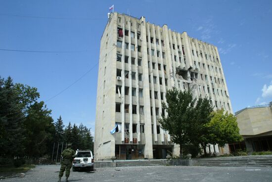 The devastated city of Tskhinvali