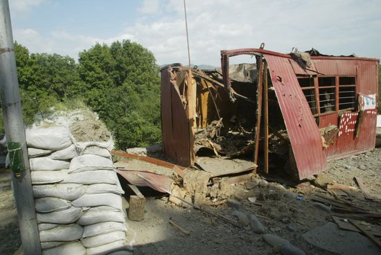 The devastated city of Tskhinvali