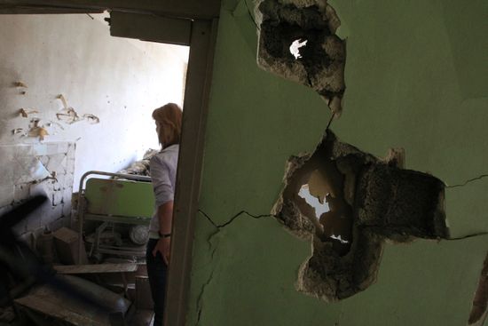 The devastated city of Tskhinvali