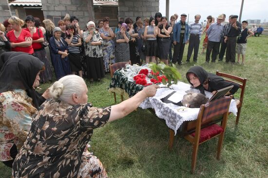 Burial of a volunteer killed in action in South Ossetia