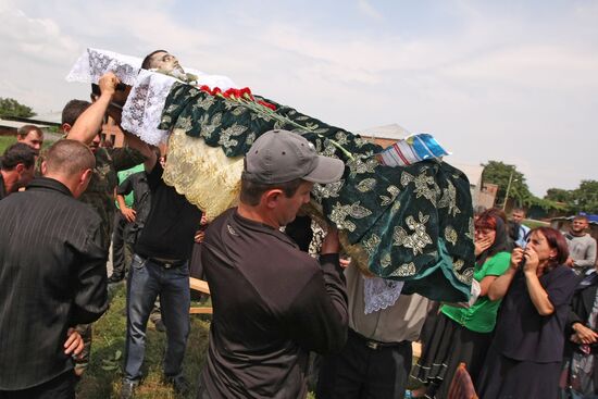 Burial of a volunteer killed in action in South Ossetia