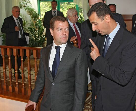 Dmitry Medvedev and Bashar al-Assad