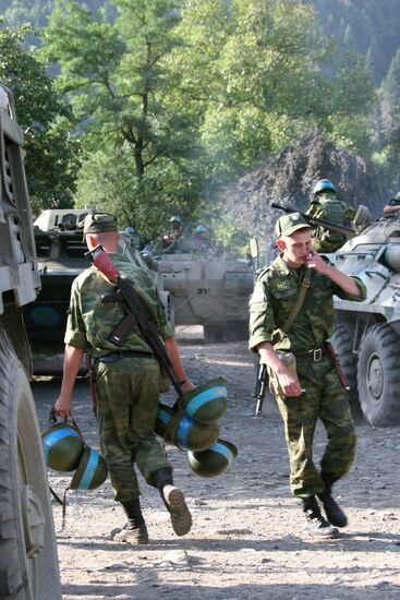 Russian peacekeepers in Kodori Gorge
