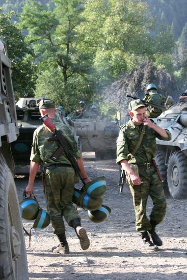 Russian peacekeepers in Kodori Gorge