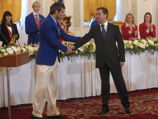 Dmitry Medvedev met Russian Olympians in the Kremlin