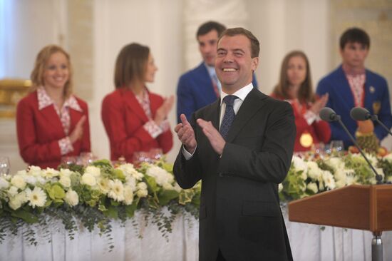 Dmitry Medvedev met Russian Olympians in the Kremlin