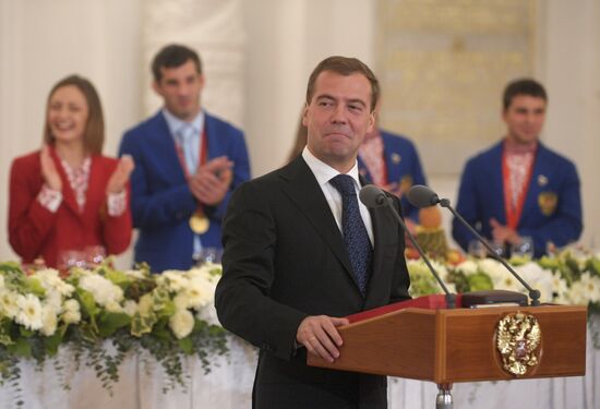 Dmitry Medvedev met Russian Olympians in the Kremlin