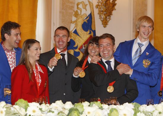 Dmitry Medvedev met Russian Olympians in the Kremlin