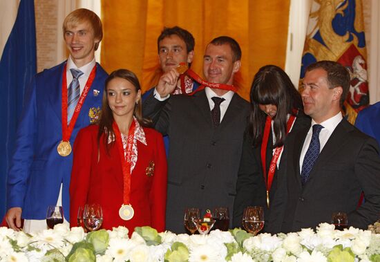 Dmitry Medvedev met Russian Olympians in the Kremlin