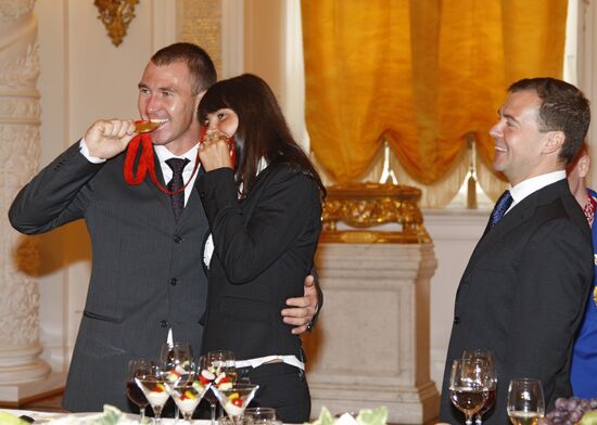 Dmitry Medvedev met Russian Olympians in the Kremlin