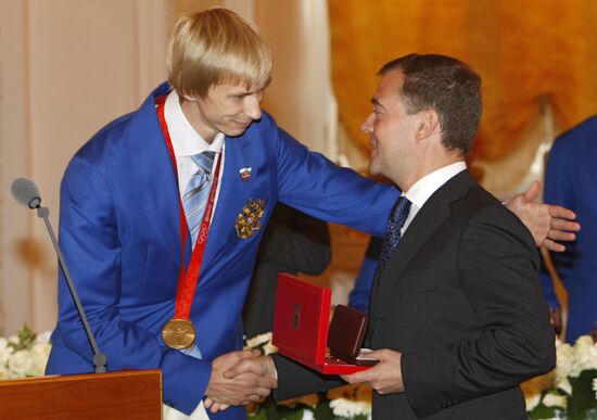 Dmitry Medvedev met Russian Olympians in the Kremlin