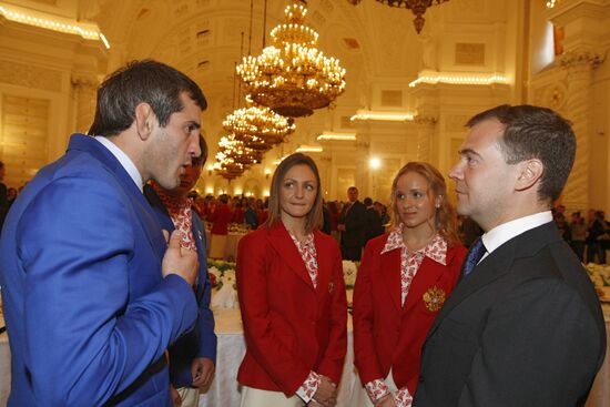 Dmitry Medvedev met Russian Olympians in the Kremlin