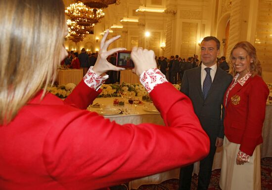 Dmitry Medvedev met Russian Olympians in the Kremlin