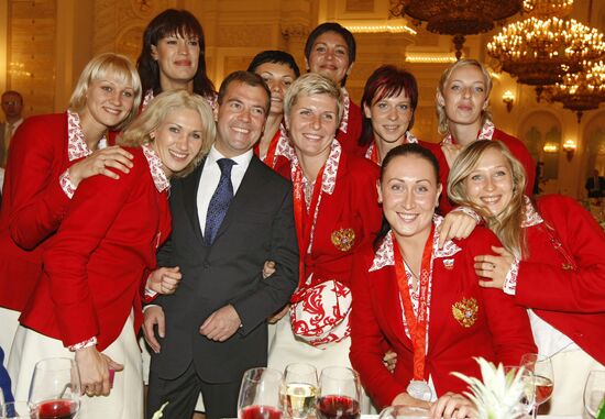 Dmitry Medvedev met Russian Olympians in the Kremlin