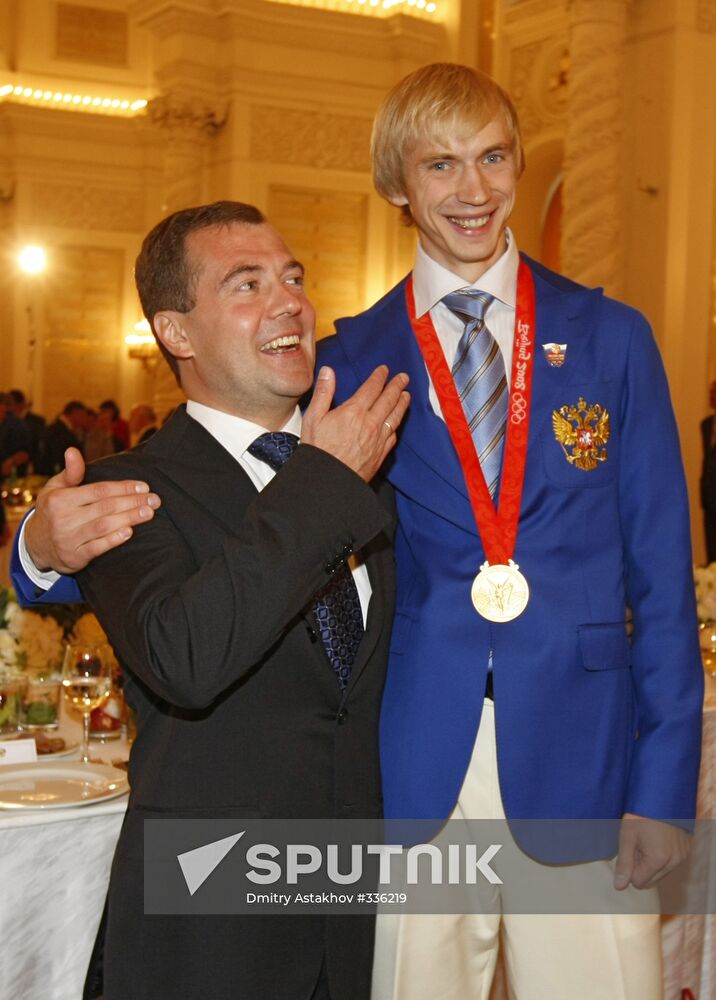 Dmitry Medvedev met Russian Olympians in the Kremlin