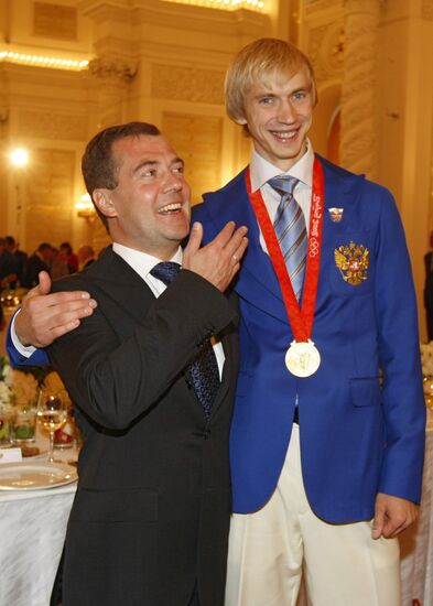 Dmitry Medvedev met Russian Olympians in the Kremlin