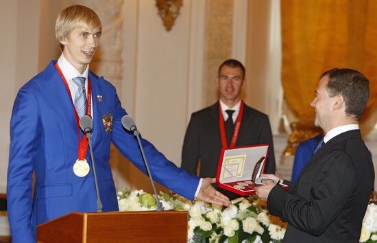 Dmitry Medvedev met Russian Olympians in the Kremlin
