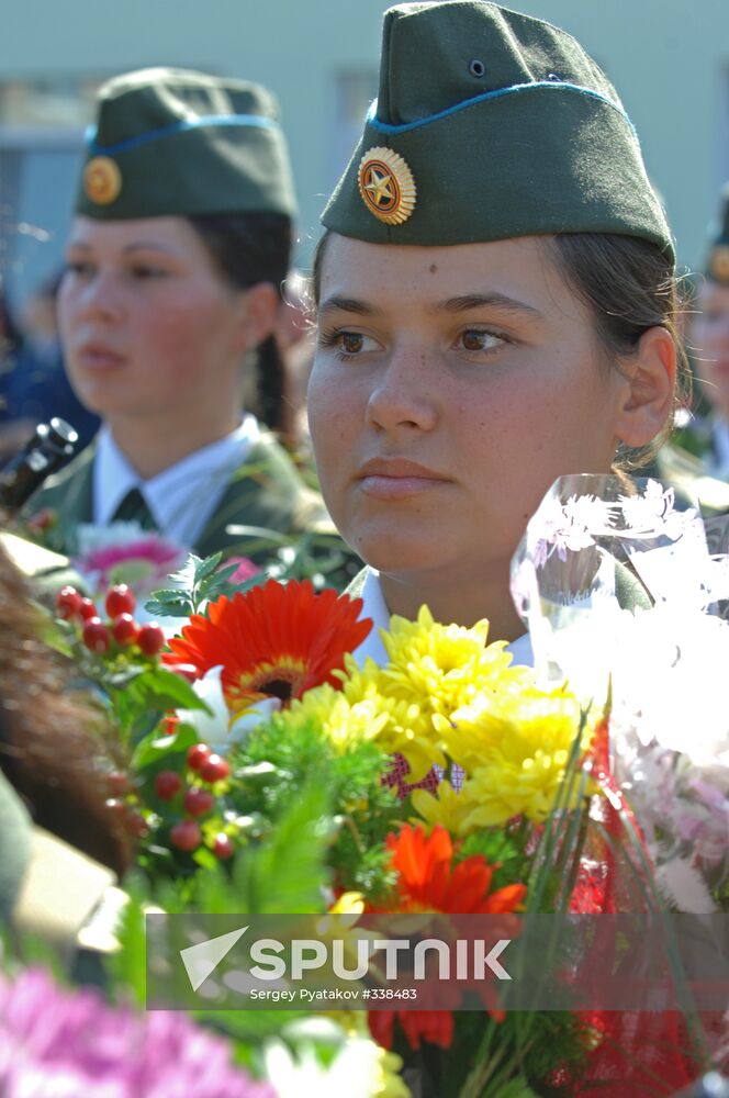 Girls taking the oath