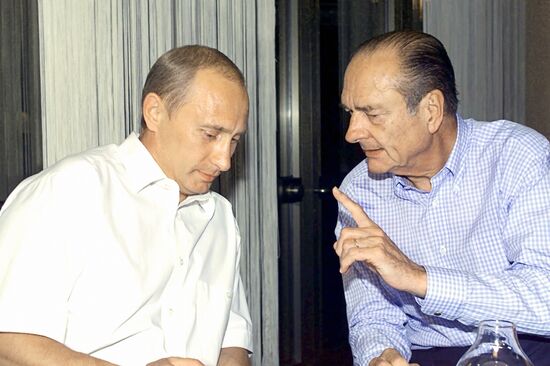 Vladimir Putin and Jacques Chirac