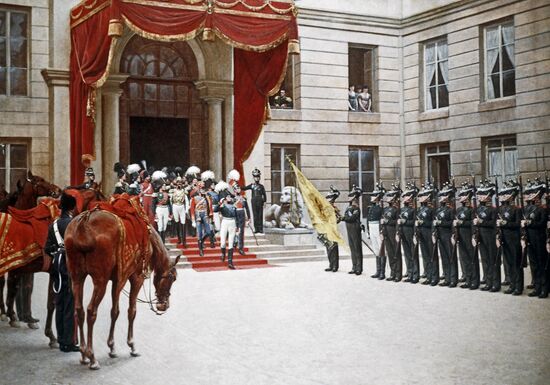 Artist Ivan Rozen "Russian Naval Guards in Paris in 1814"
