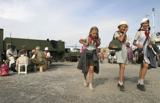 On location for the movie "Burnt by the Sun-2"