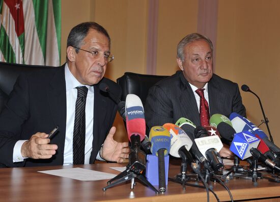 Russian Foreign Minister Sergei Lavrov arrives in Abkhazia