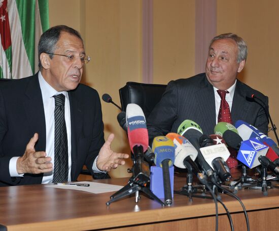 Russian Foreign Minister Sergei Lavrov arrives in Abkhazia