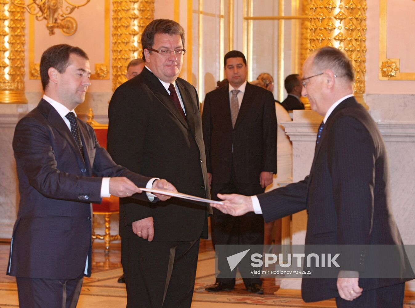 Credentials being renewed by foreign ambassadors