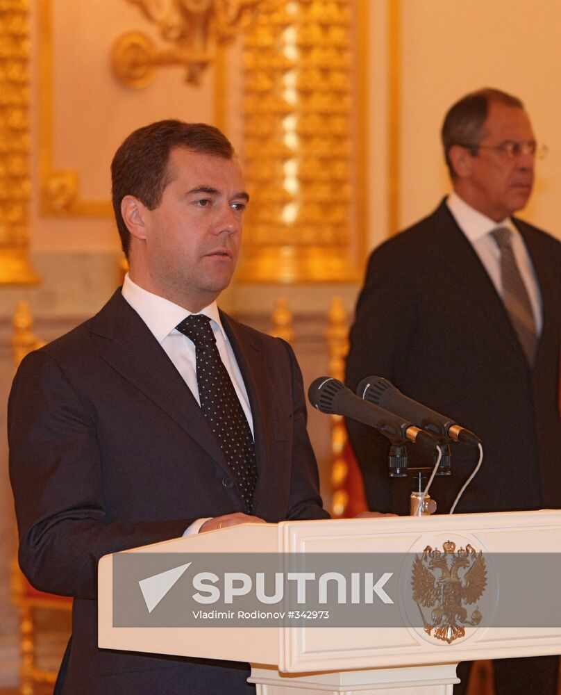 Credentials being renewed by foreign ambassadors