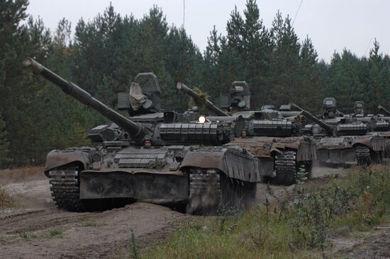 Forces of the Moscow Military District during exercises