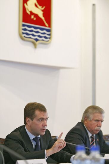 President Dmitry Medvedev visits Magadan