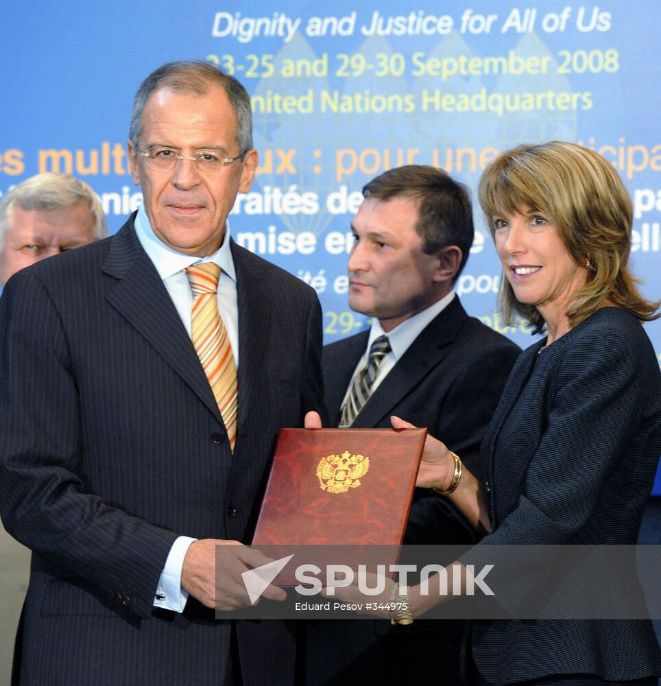 Russian Foreign Minister Sergei Lavrov in New York