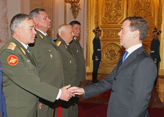 Russian president attends ceremony of introducing officers