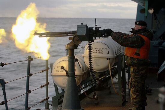 Warships of the Russian Northern Fleet in the Sea of Norway