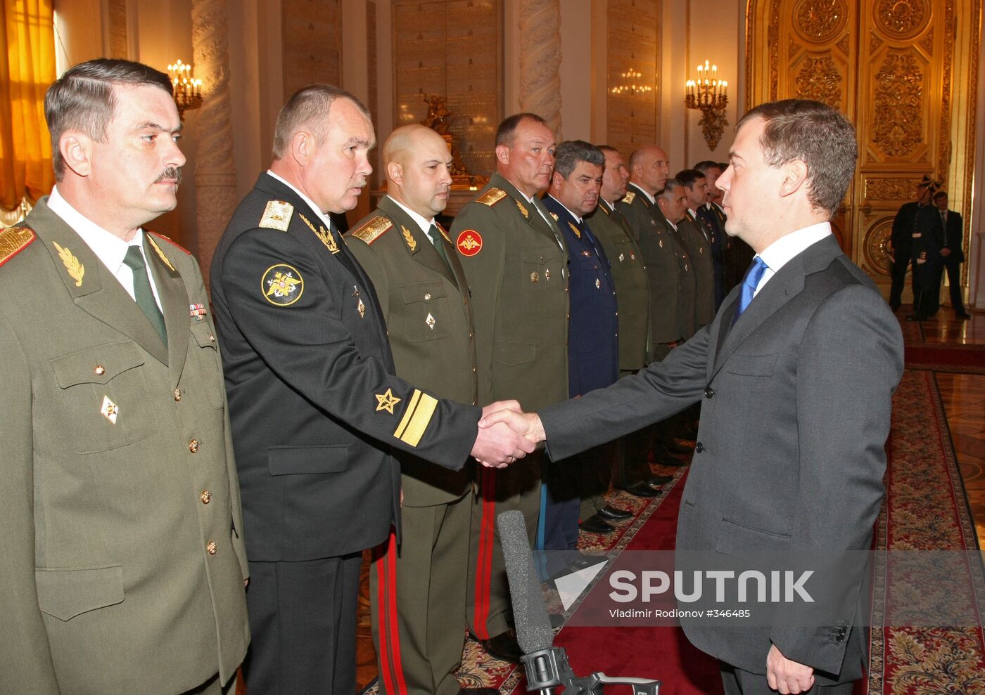 Russian president attends ceremony of introducing officers