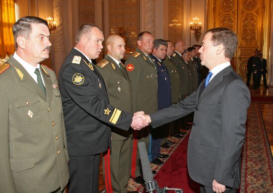 Russian president attends ceremony of introducing officers