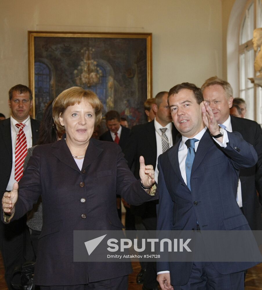 President Dmitry Medvedev and German Chancellor Angela Merkel