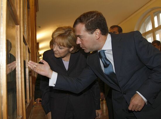 President Dmitry Medvedev and German Chancellor Angela Merkel