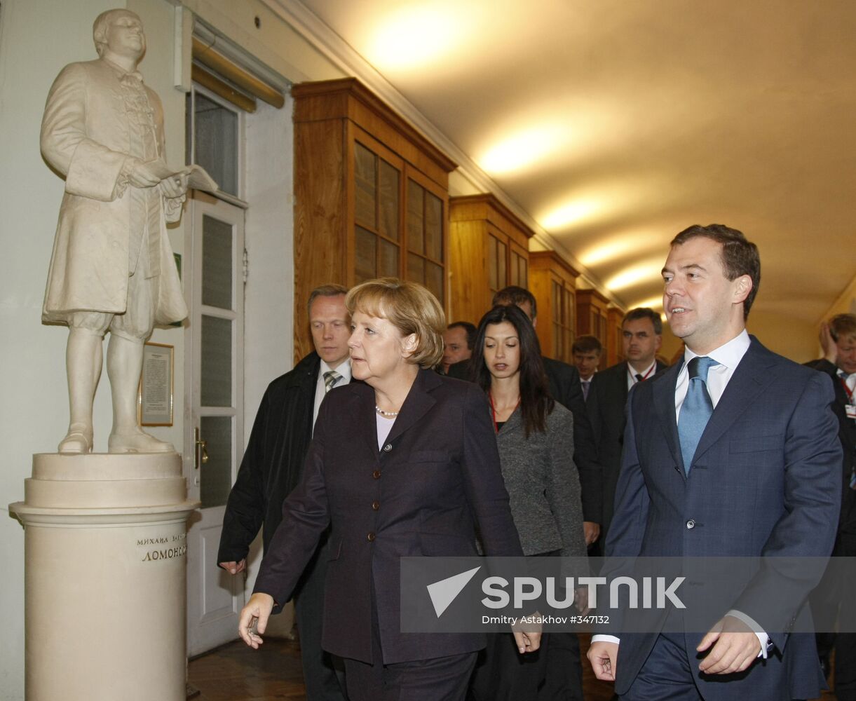 President Dmitry Medvedev and German Chancellor Angela Merkel