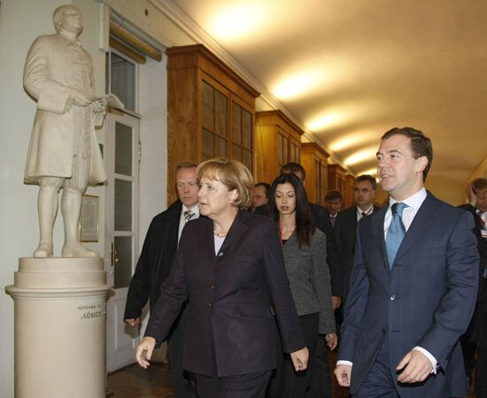 President Dmitry Medvedev and German Chancellor Angela Merkel