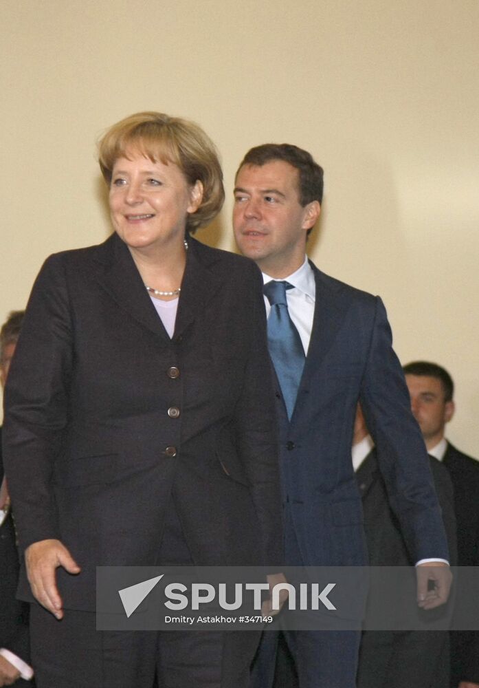 President Dmitry Medvedev, Chancellor Angela Merkel