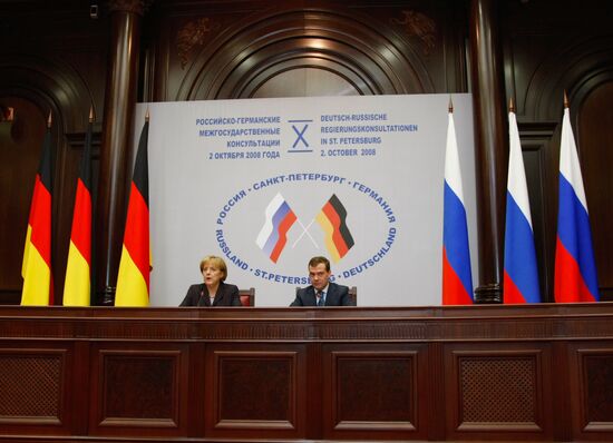 President Dmitry Medvedev and German Chancellor Angela Merkel