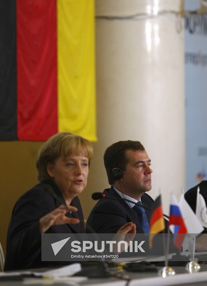 President Dmitry Medvedev and German Chancellor Angela Merkel