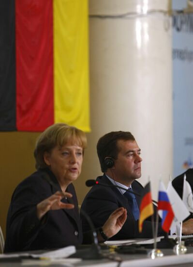 President Dmitry Medvedev and German Chancellor Angela Merkel